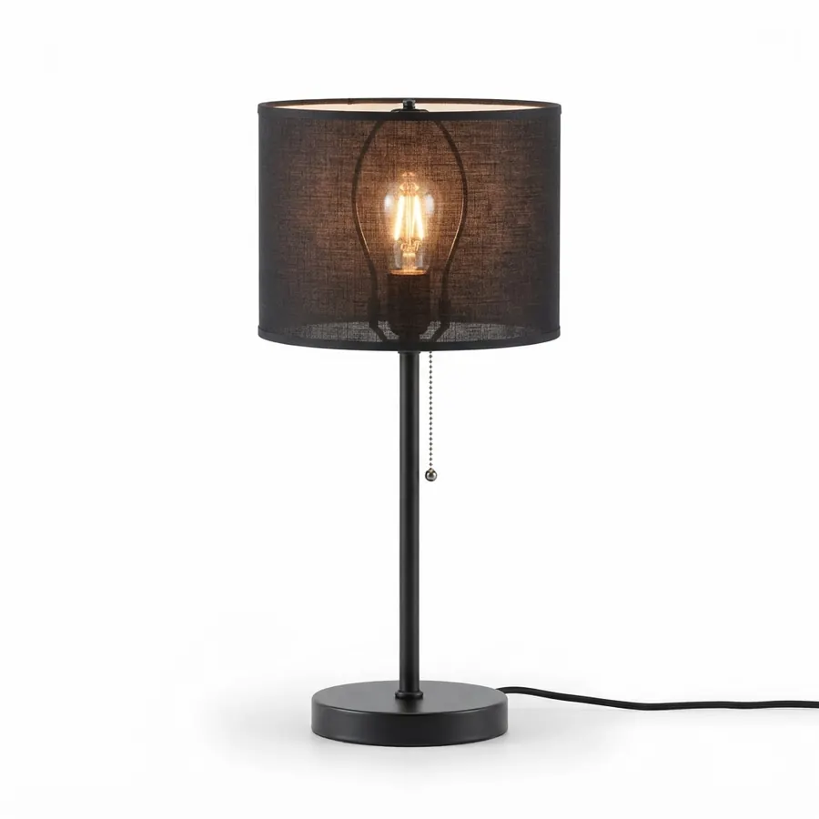 Lámpara de mesa Firenze negra 1 luz E27